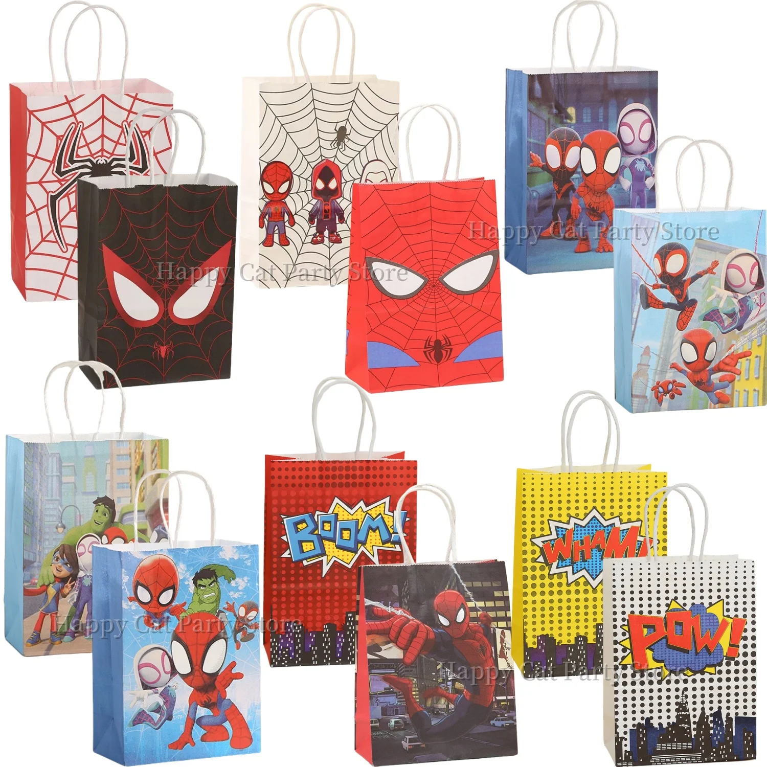 New Spiderman Paper Gift Bags Birthday Decor Superhero Tote Bags Candy Gifts Packaging Bags Kid Boys Favors Gifts Party Supplies