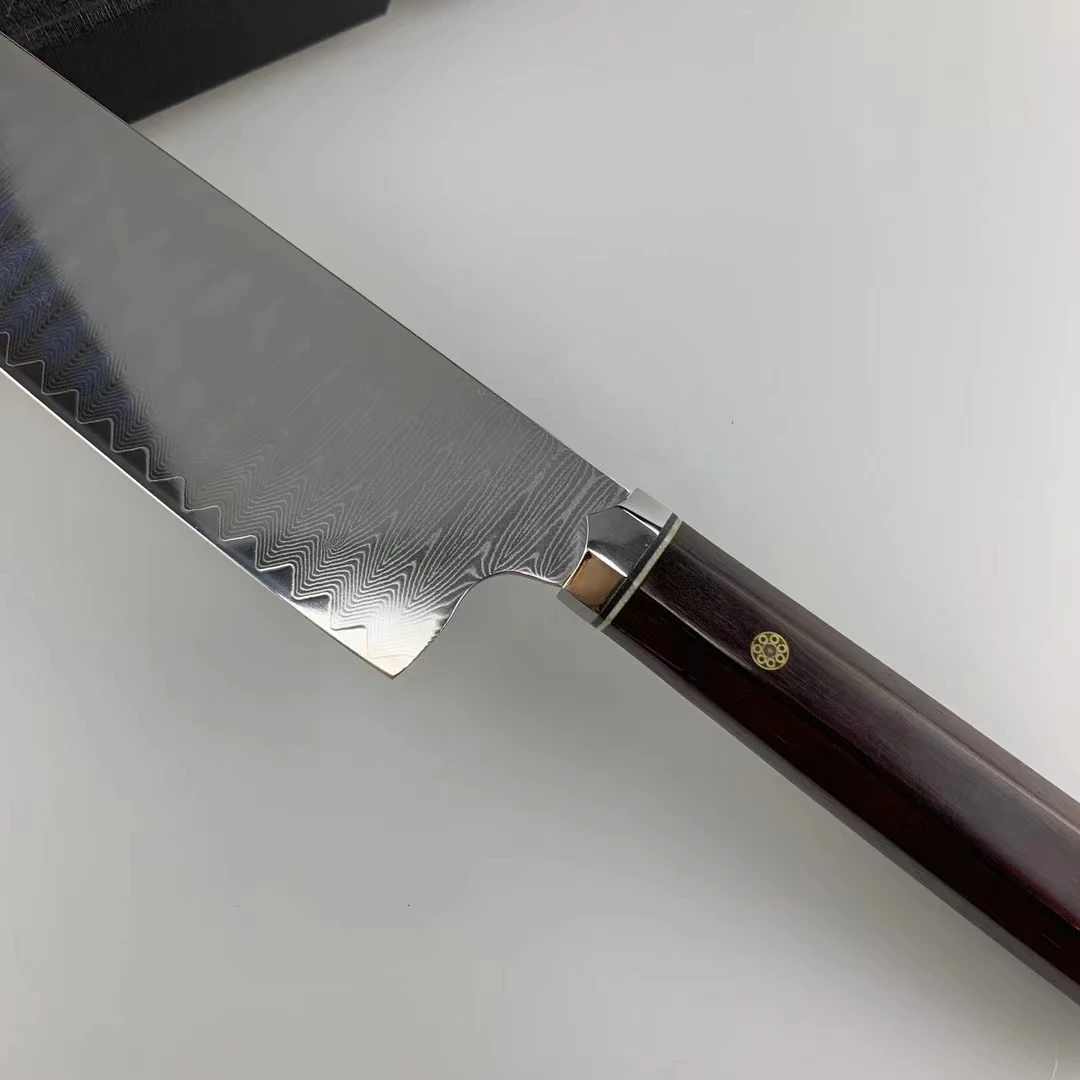 8 Inch Kiritsuke Knife 73 Layers Damascus Steel Blade Sharp Chefs Cleaver Meat Slicing Vegetables Kitchen Knives Rosewood Handle