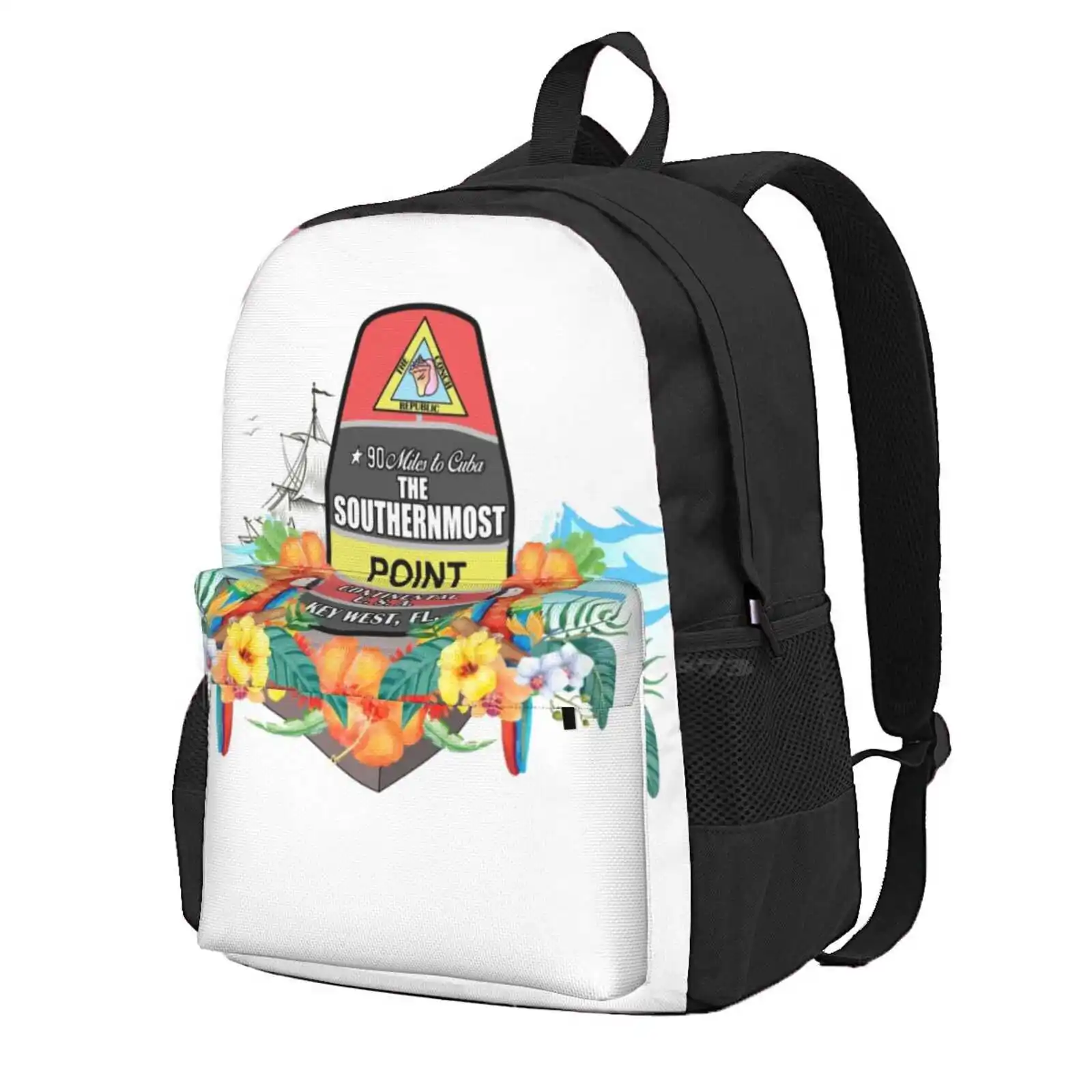 Southernmost Point Key West Hot Sale Schoolbag Backpack Fashion Bags Shark Tropical Volcano Margaritaville Beach Surfing Pirate