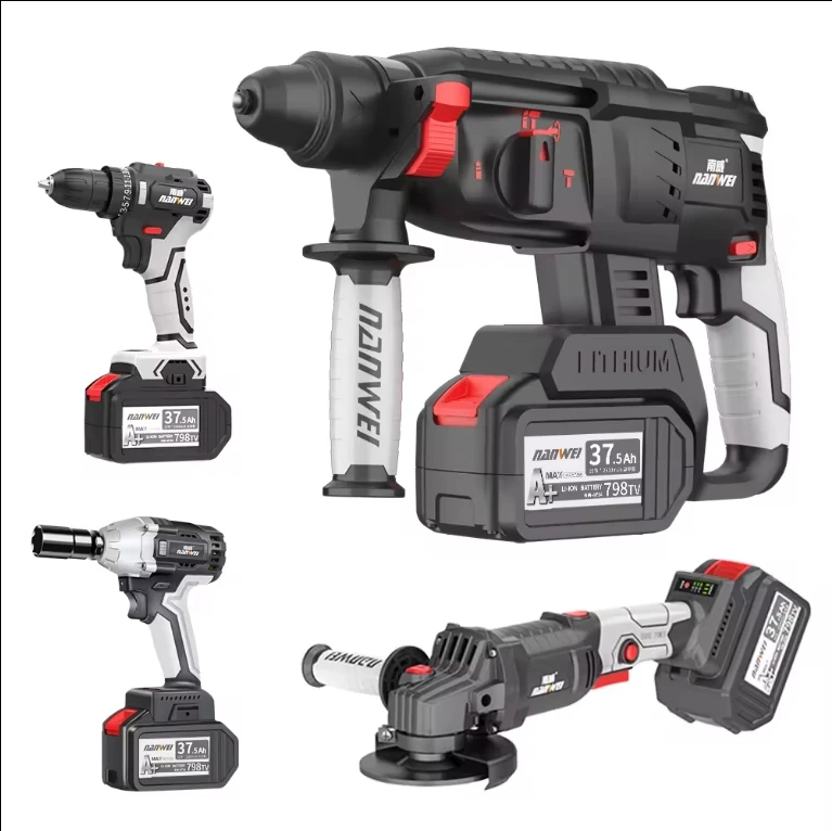 

NANWEI Professional Cordless Tools Household Power Drill Angle Grinder Screwdriver with Lithium Battery