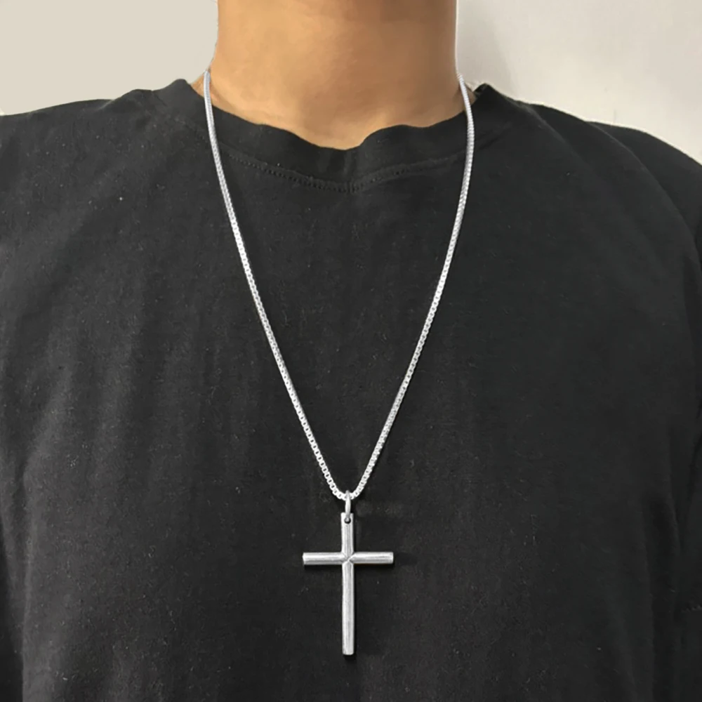 Real Solid 925 Sterling Silver Cross Pendant For Men And Women Smooth High Polishing Simple Design Jesus Christ Jewelry