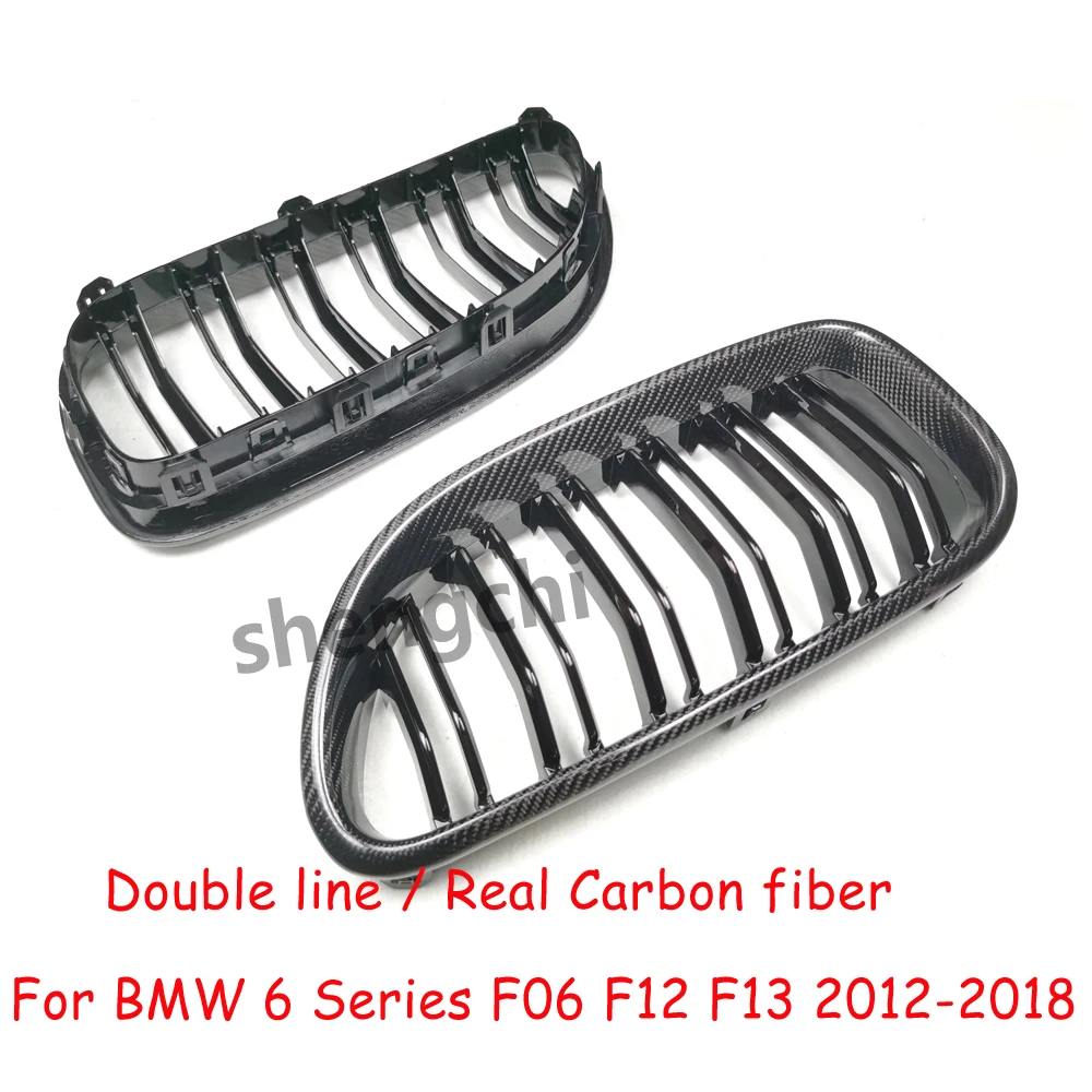 F06 F12 F13 Real Carbon Fiber Front Bumper Grill for BMW 6 Series F06 F12 F13 640i 650i M6 Replacement Grille 2012-2018