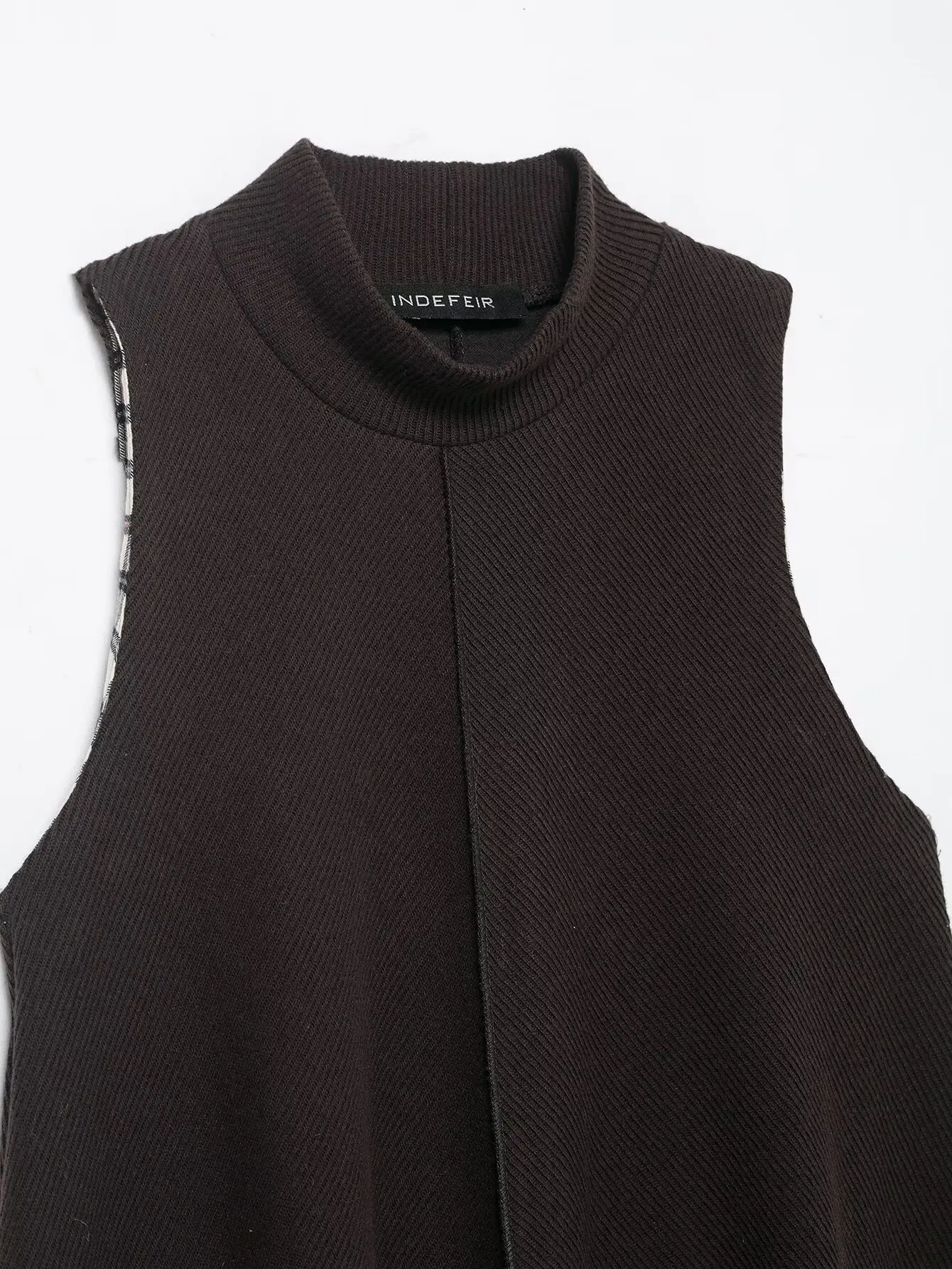 2025 チェック柄パッチワークミニドレス エレガント、ファッショナブル、新しいスタイル 快適、オフィスウェア、カジュアルで多用途、ヴィンテージ、セクシー