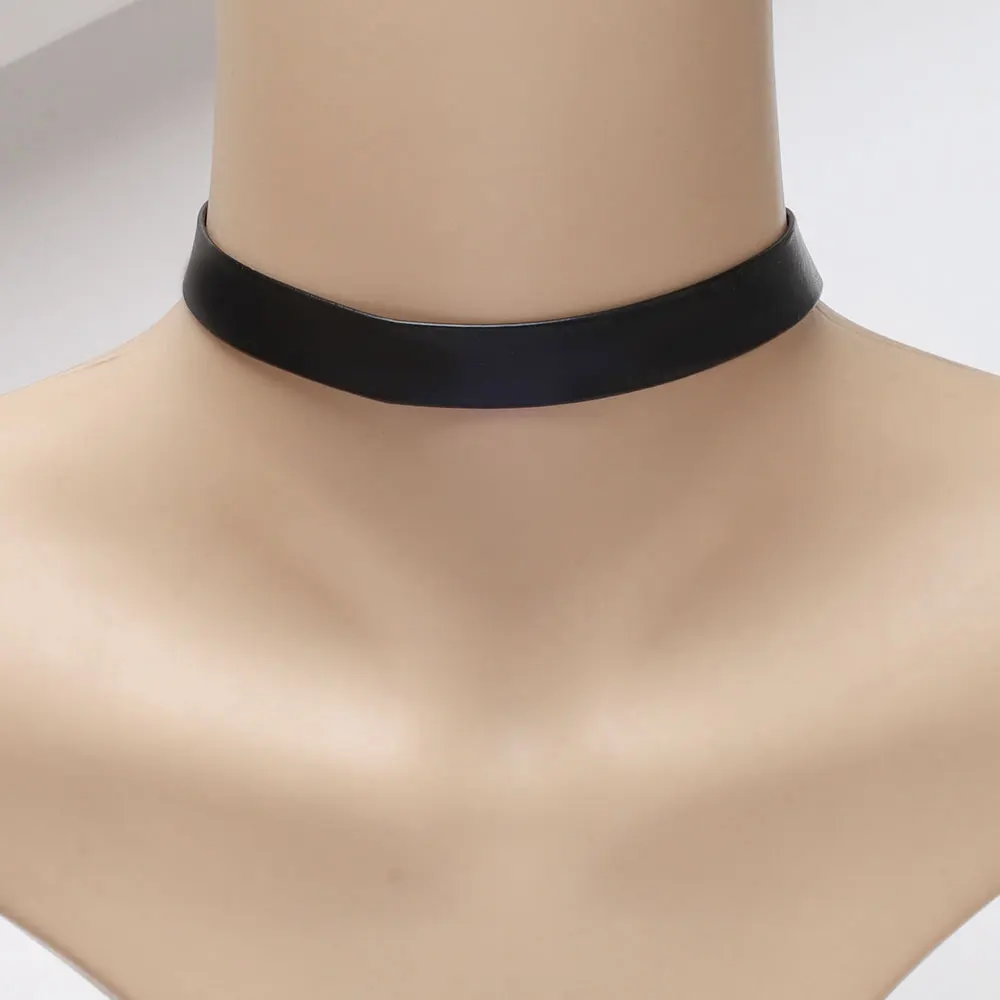 

Ретро готический индивидуальный воротник, черный кожаный воротник, ожерелье, цепочка на ключицу, подходит для повседневной и праздничной одежды, праздничные подарки