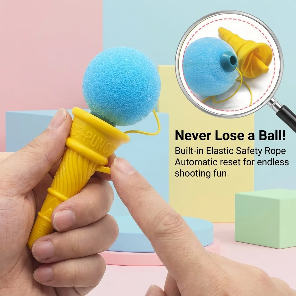12Pcs Mini Colorful Ice Cream Foam Ball Launcher Catapult Toys Spoof Fun Birthday Party Gift For Kids Boys Girls Party Favors