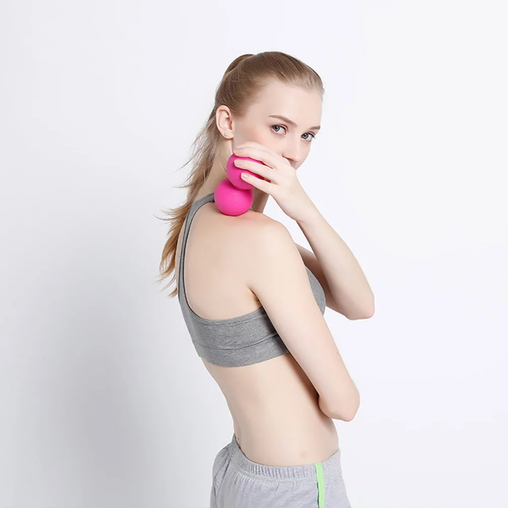 

Double Lacrosse Peanut Massage Ball Yellow for Neck Shoulder Back Pain Relief Blood Circulation and Sports Recovery