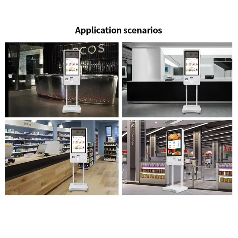 24-32 inch self-service touch kiosk digital bill payment vending machine for restaurant advertising metal order checkout