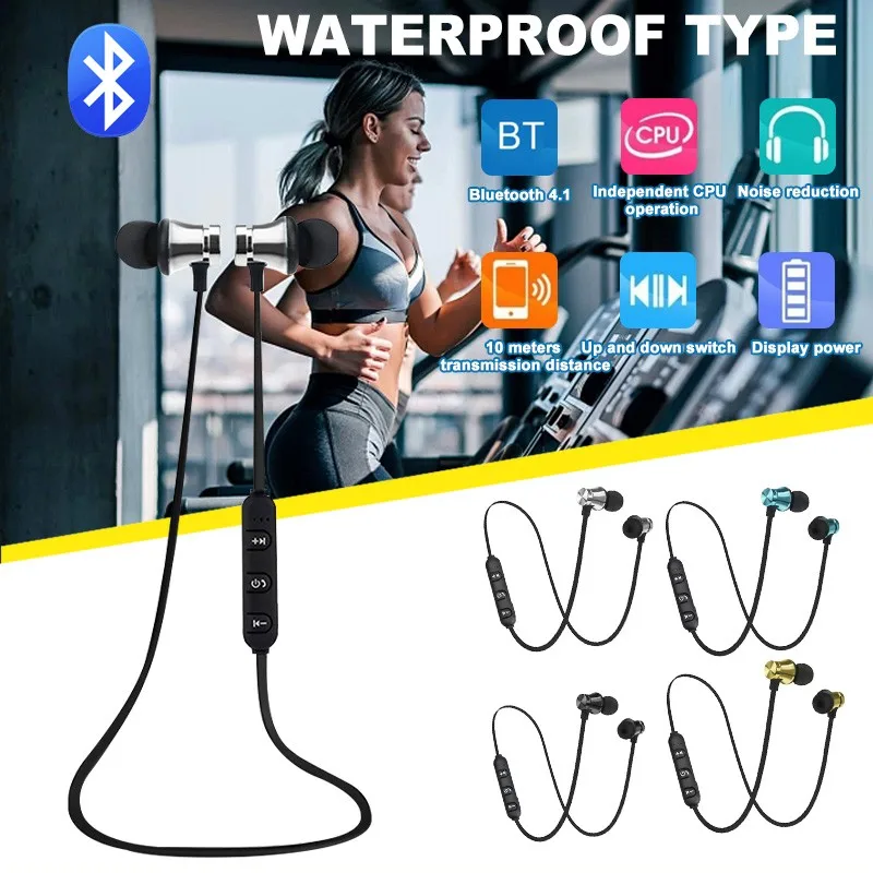 Wireless Magnetic Bluetooth Headset Fitness Sport Headset Hands-free Microphone Noise Reduction Gaming Headset For CS PC Laptop