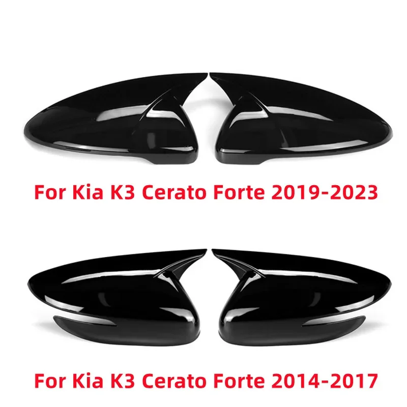 

Pair OX Horn Rearview Mirror Cover For KIA K3 Cerato Forte 2013-2022 Side Rearview Wing Mirror Cover Cap Shell Trim Exterior