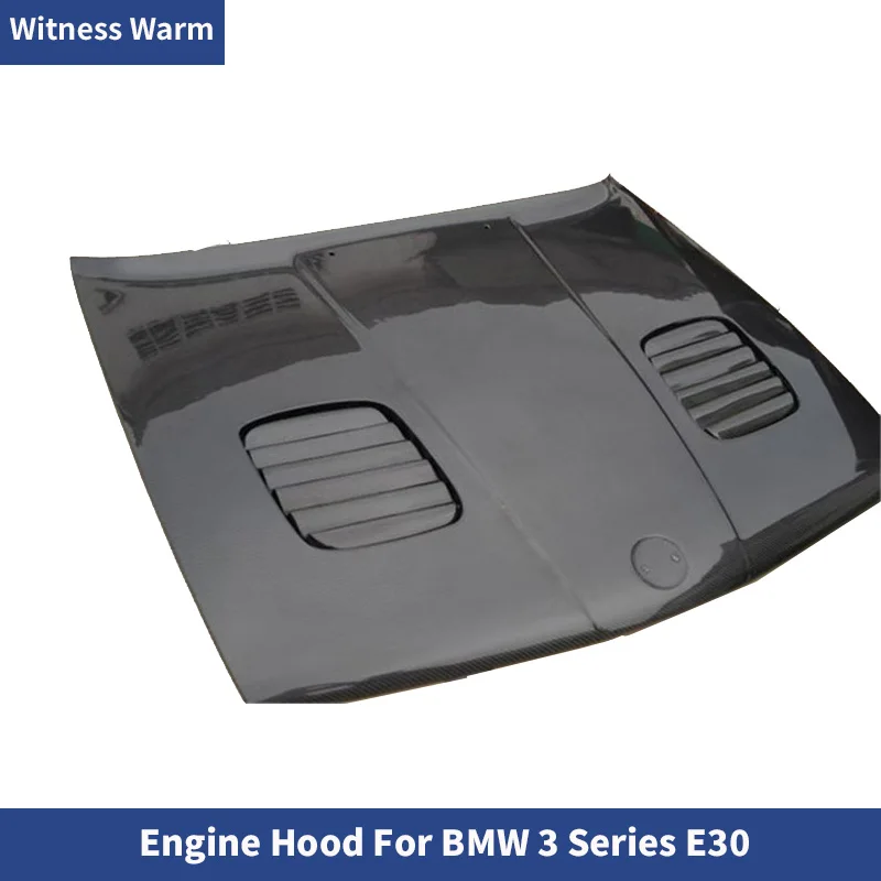 For BMW 3 Series E30 Carbon Fiber Car Bonnets Engine Covers Front Engine Hood with Vents 1982-1994