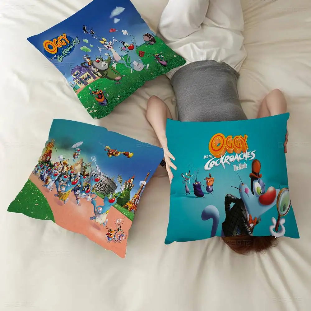 ANIME O-Oggy and the Cockroaches Maple Design Cushion Cover Happy Autumn Harvest decor Holiday Decorati Pillow Cover