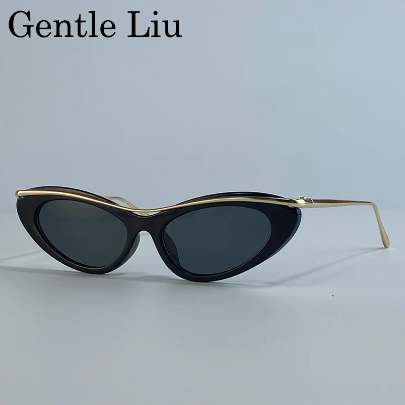 

Y2K Punk Cat Eye Sunglasses Women 2025 Luxury Brand Sexy Small Cateye Outdoor Sunglass Trendy Metal Frame UV400 Eyewear Shades