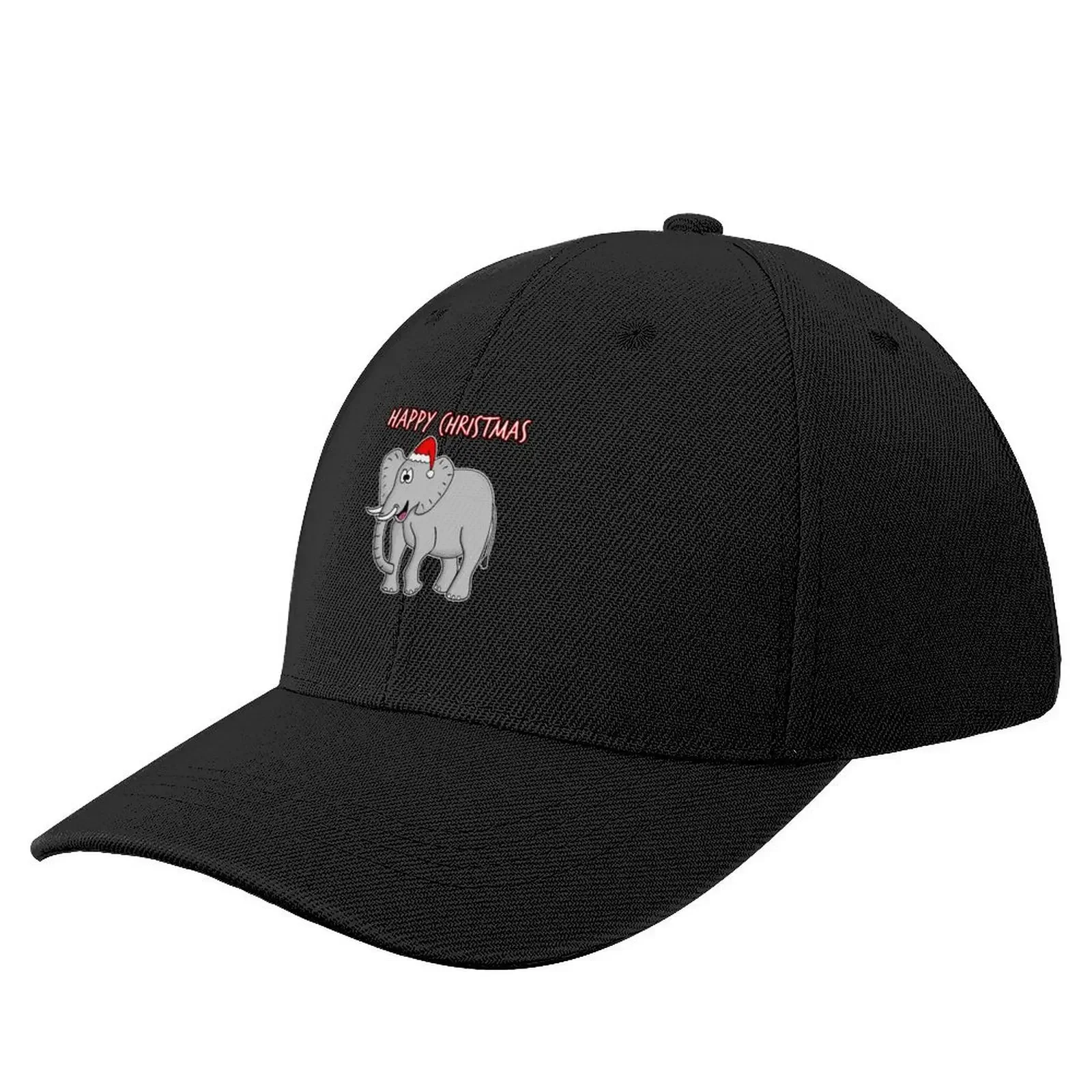 

Christmas Elephant Santa Hat Safari Funny Wildlife Baseball Cap black Hat men Icon Girl Men's