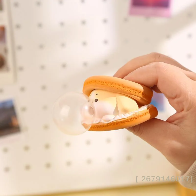 【YY26】2Pcs Macaron Burger Blows Bubbles Office Stress Relief Ornaments Creative Cartoon Pinch Toys Children's Decompression