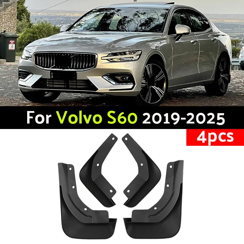 

4PCS Front Rear Mudguards For Volvo S60 2019 2020 2021 2022-2025 Splash Guards Mudflaps Fender Wheel Protector Car Accessories