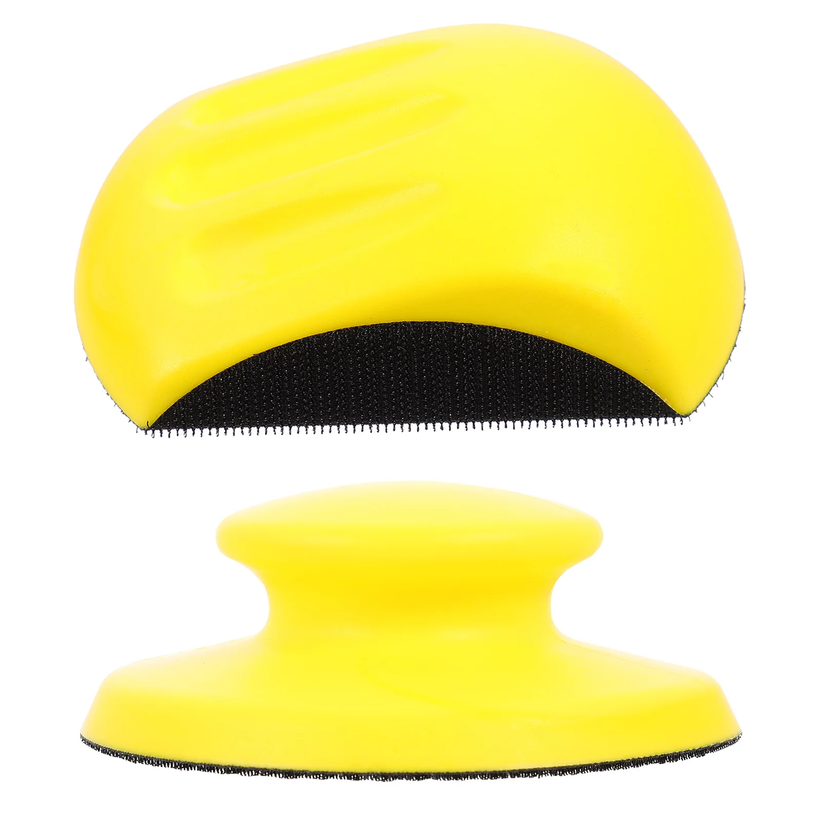 2 قطعة كتلة الرملي اليد بولي Foam رغوة الأصفر دليل قرص الطحن ذاتية اللصق تلميع القرص لإصلاح الأثاث اليد الرملي كتلة