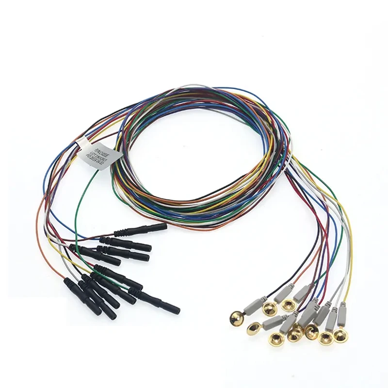 EEG Electrodes Cable EEG Cable With Copper Cup For EMG Systems 1.5 Copper Tube + Gold-Plated Electrode Cap