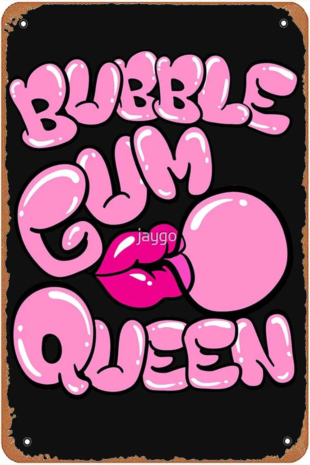 Bubble Gum Queen Sign Wall Decor Art Poster Vintage Metal Tin Sign for Funny Room Man Cave Garage Bathroom Office Pub Restaurant