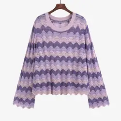 Plus Size Women Clothing 4XL 5XL 150kg Autumn Winter Striped Sweater Large Size Tops Womans Pull Femmes Big Size Knit Outerwear