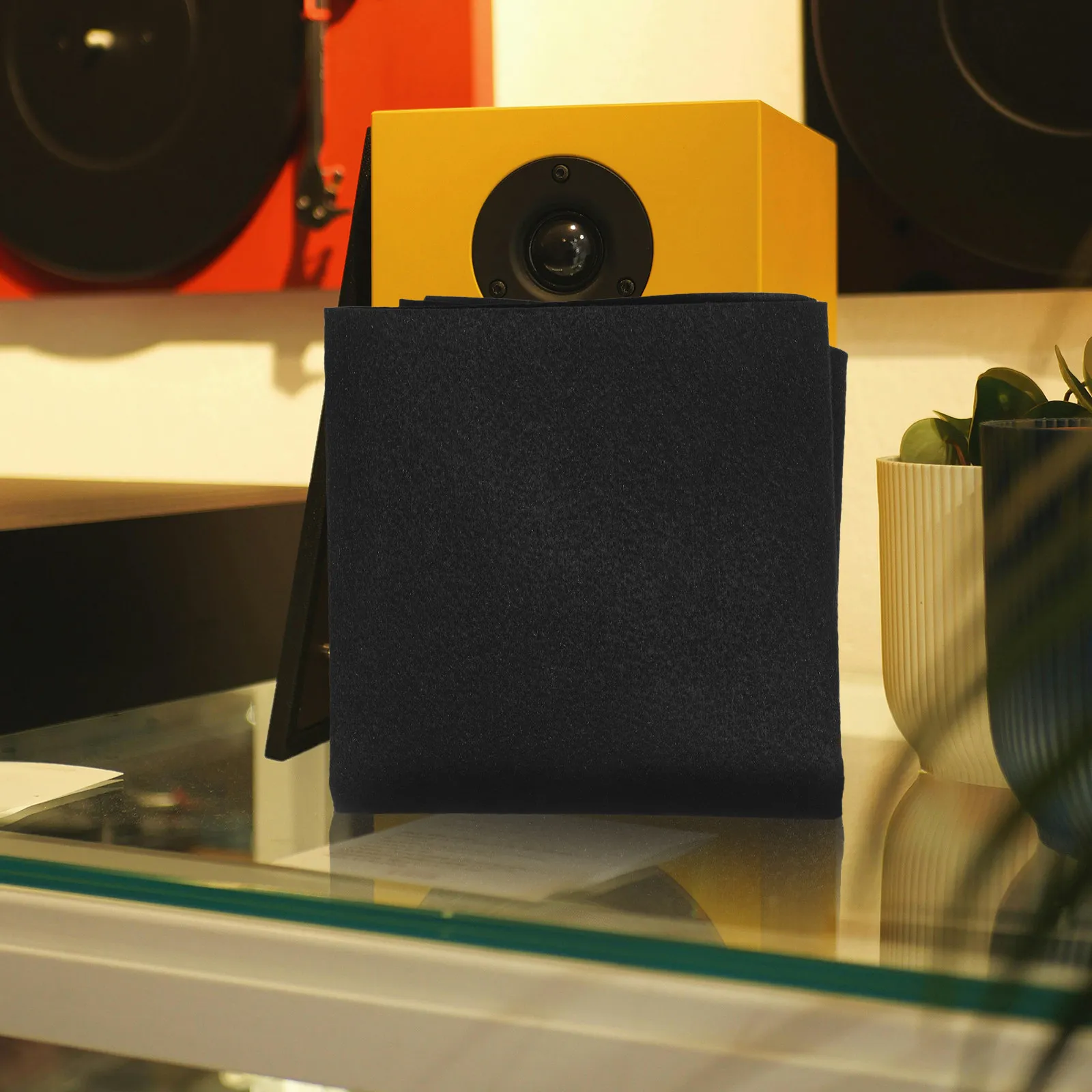 Black Felt Sound Absorbing Speaker Cloth Acoustic Cover Soundproofing Panels Subwoofer Speaker Box Fabric Dust Cover Isolation