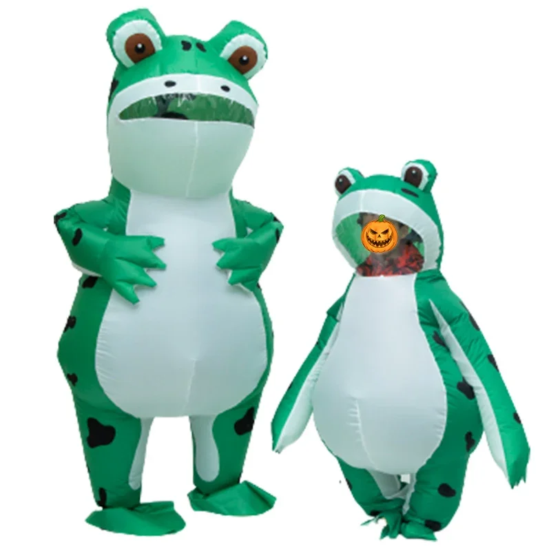 Frog Inflatable Costume Kid Adult Boy Men Cosplay Suit Blow Up Halloween Carnival Party Antroxu Comic Animal Cute Green Tadpole