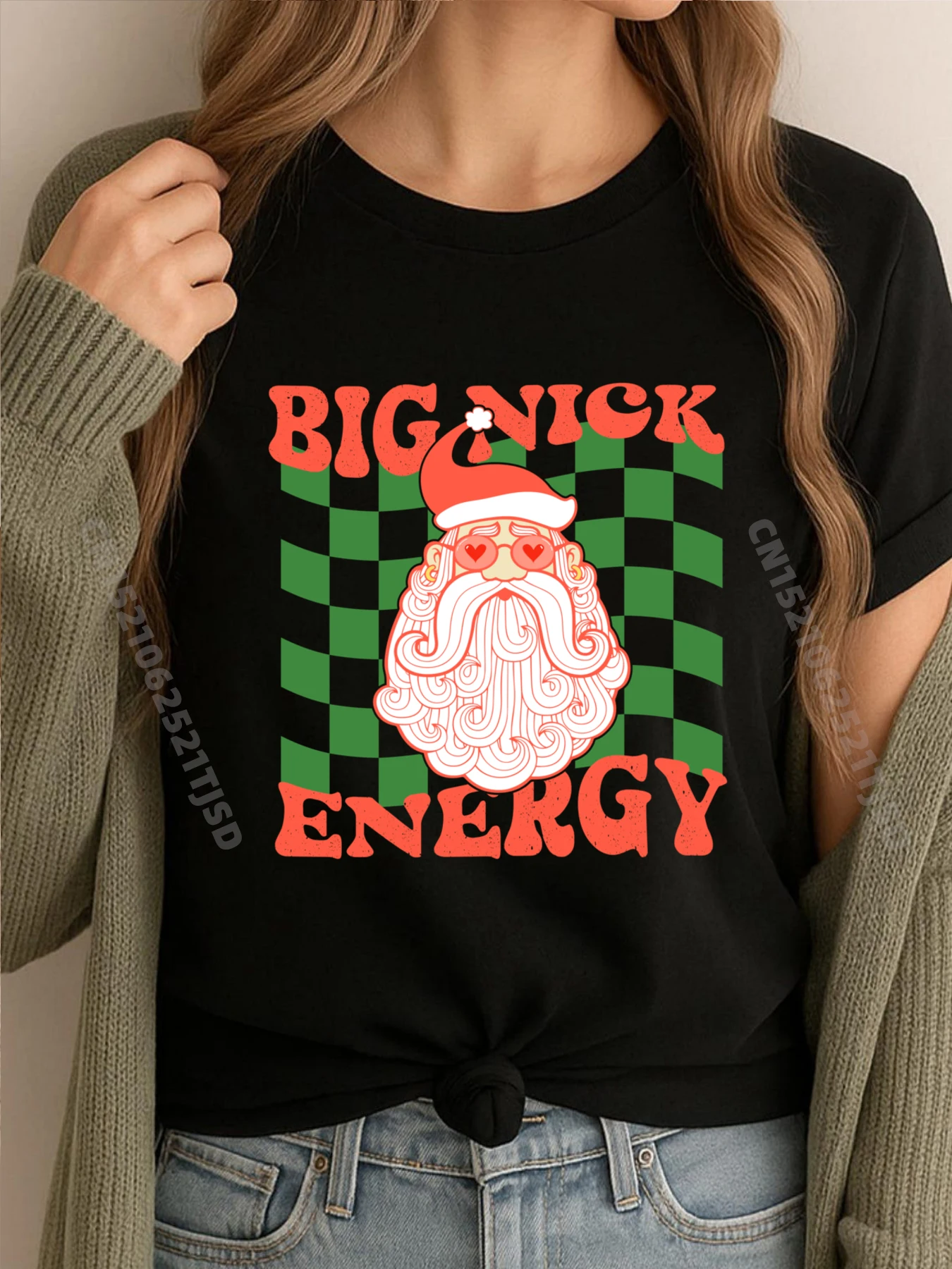 

Groovy Big Nick Energy Рождественская футболка с принтом Санта-Клауса Мужская роскошная брендовая футболка