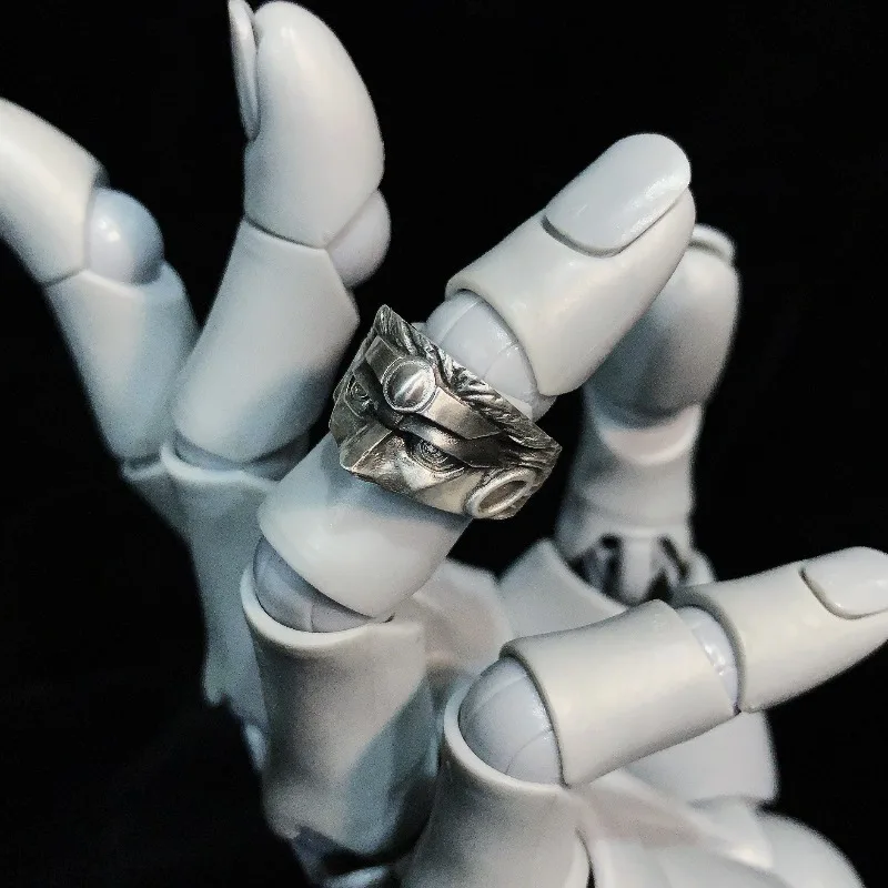 JOJO's Fantastic Adventure Empty Strip Seitaro Platinum Star Head Engraving Ring Men's Vintage Personality Open Ring