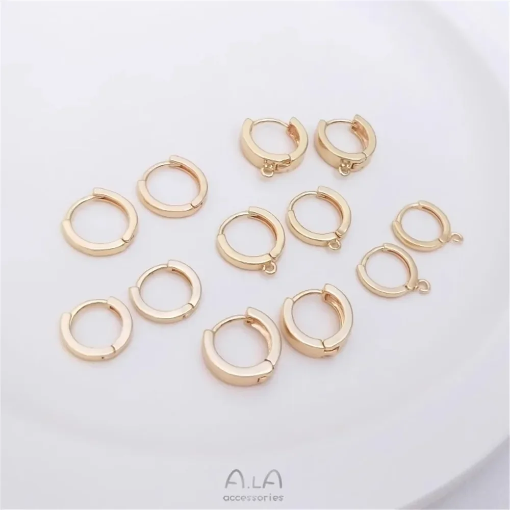 14K Gold-plated Flat Earrings Circular with Hanging Ear Buckles Handmade DIY Earrings Handmade Ear Jewelry Accessories Materials