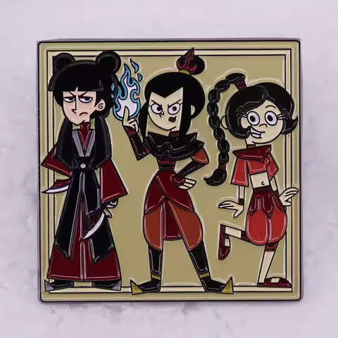 Avatar The Last Airbender Azula Mai and Ty Lee funny manga badge cartoon brooch pins jewelry