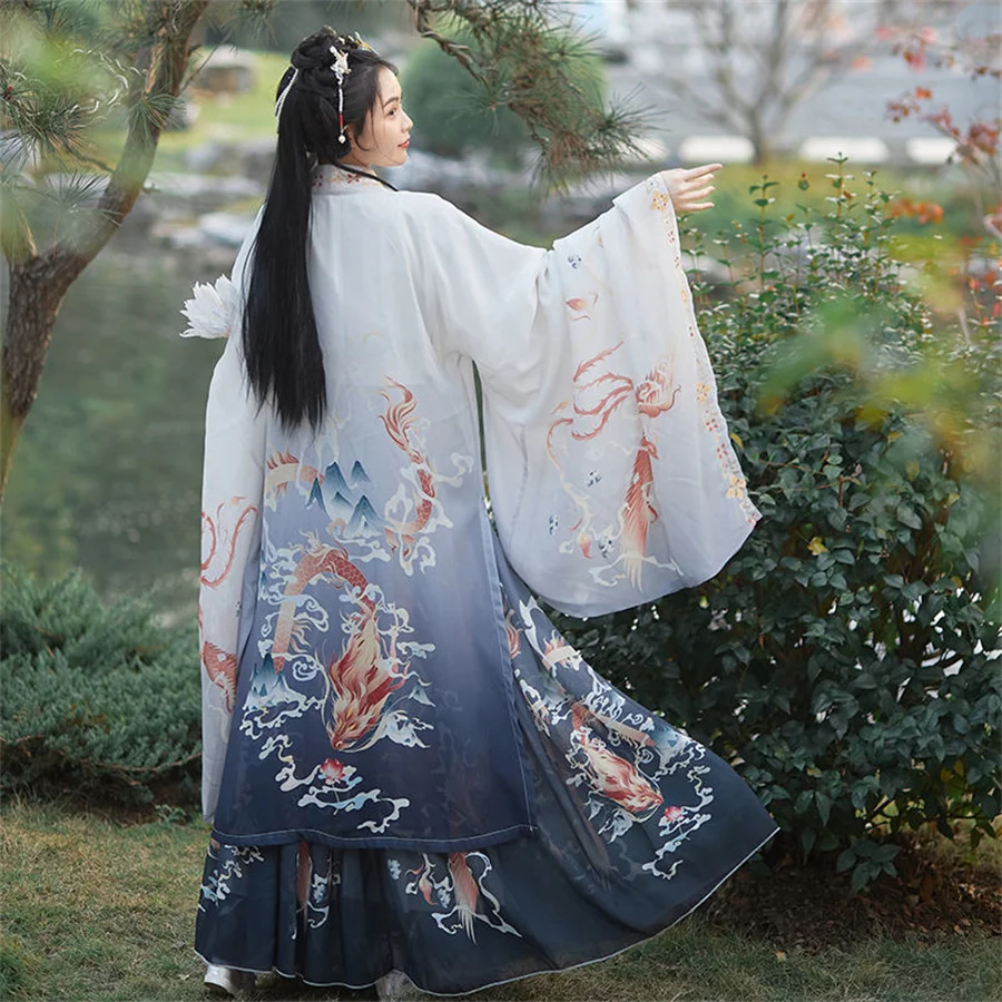 Vestido Hanfu Oriental de la antigua dinastía Tang para mujer, trajes de baile tradicional chino, ropa de actuación folclórica de hadas roja elegante