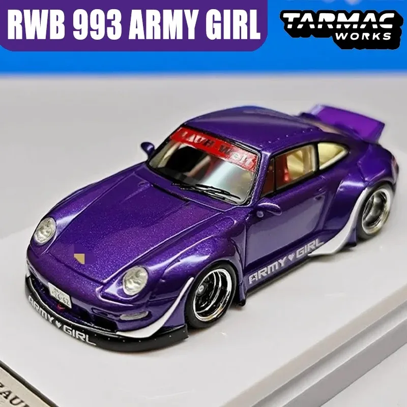 Tarmac Works 1/64 RWB 993 ARMY GIRL Alloy Car Static Die Cast Vehicles Collection Model Car Toy