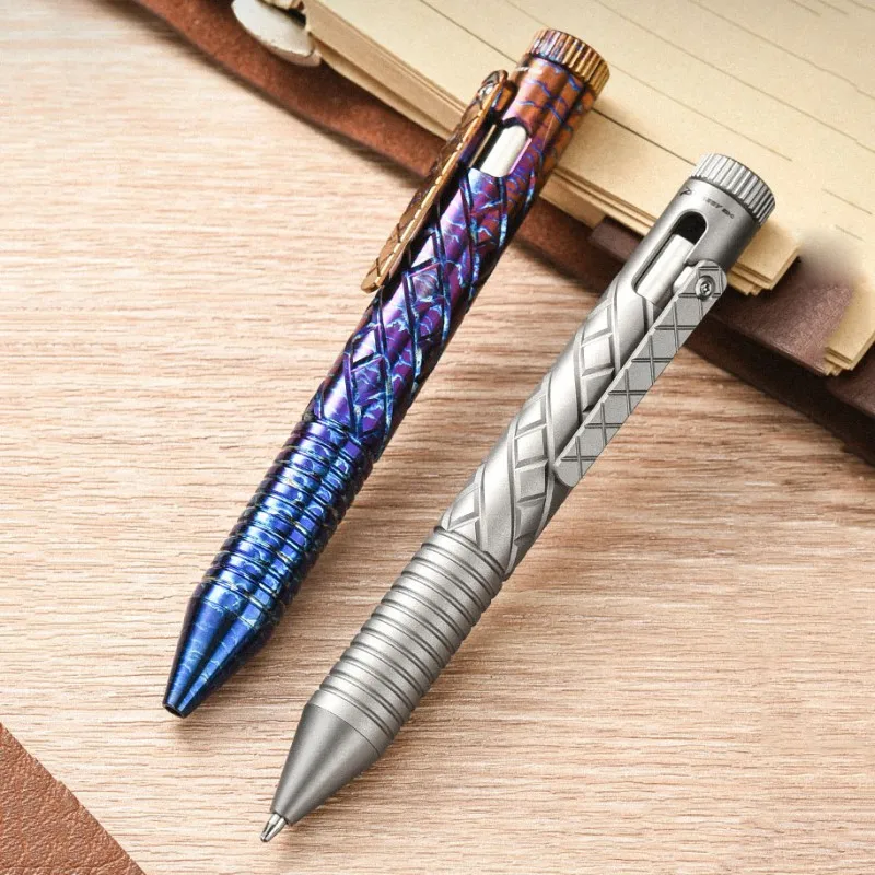 

Titanium Alloy Signature Pen Stress Relief Writing Tactical Pen G2 Refill Window Breaker Portable Outdoor EDC Tool Gift