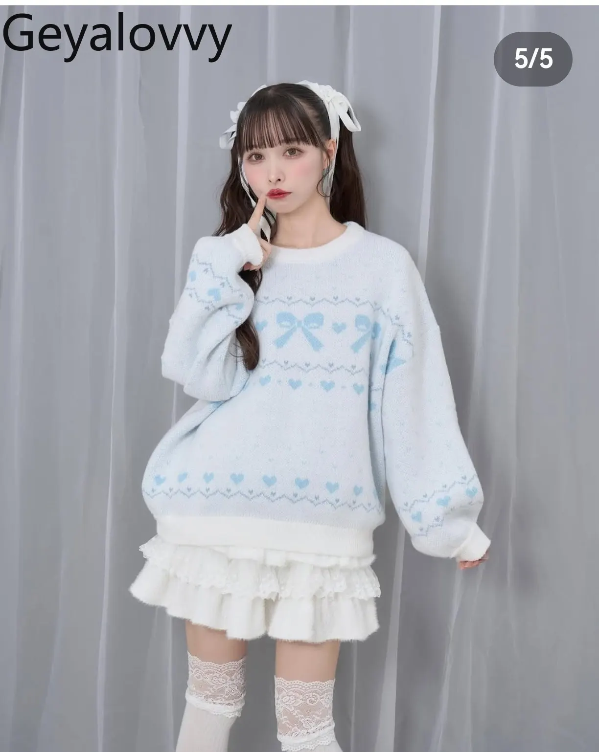 

Осень-зима, милый милый вязаный пуловер с бантом для девочек и круглым вырезом, универсальный модный свитер с длинными рукавами и принтом сердца