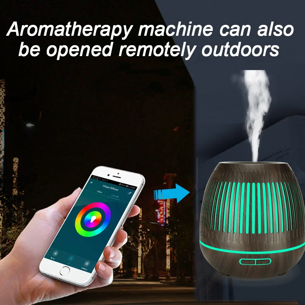 TUYA Smart 400 ML Aroma Essentiële Olie Diffuser Aromatherapie Ultrasone Luchtbevochtiger Automatisch Humidificador 7 Kleur LED