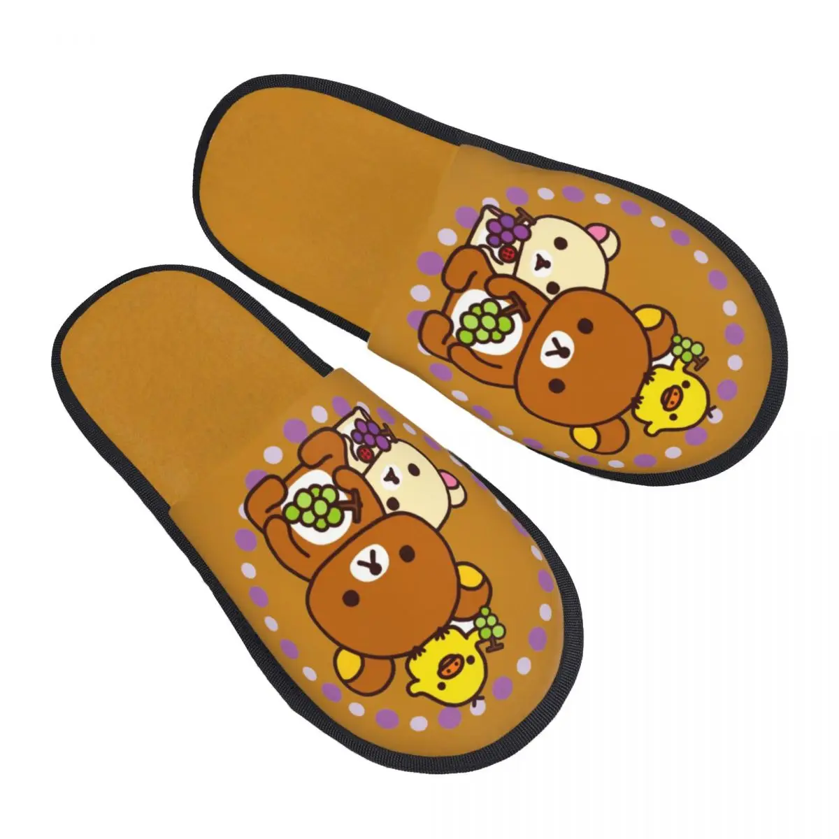 

Домашние тапочки с героями мультфильмов Rilakkuma на заказ, женские удобные тапочки без шнуровки из пены с эффектом памяти, гостиничные тапочки