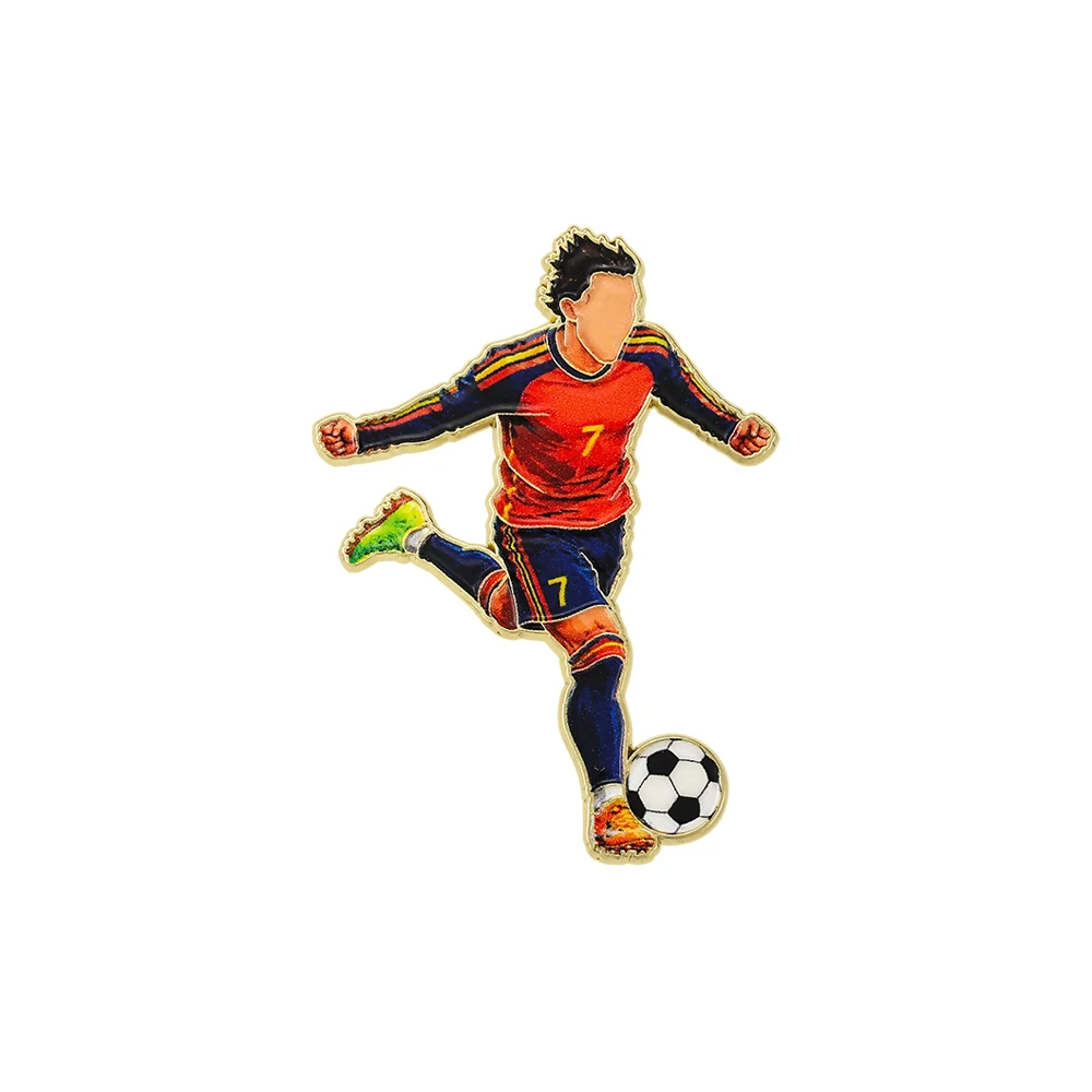 4pcs Spain Soccer Team Enamel Lapel Pins Set Champion Athlete Brooch Badges Sports Fan Souvenir Clothing Gifts