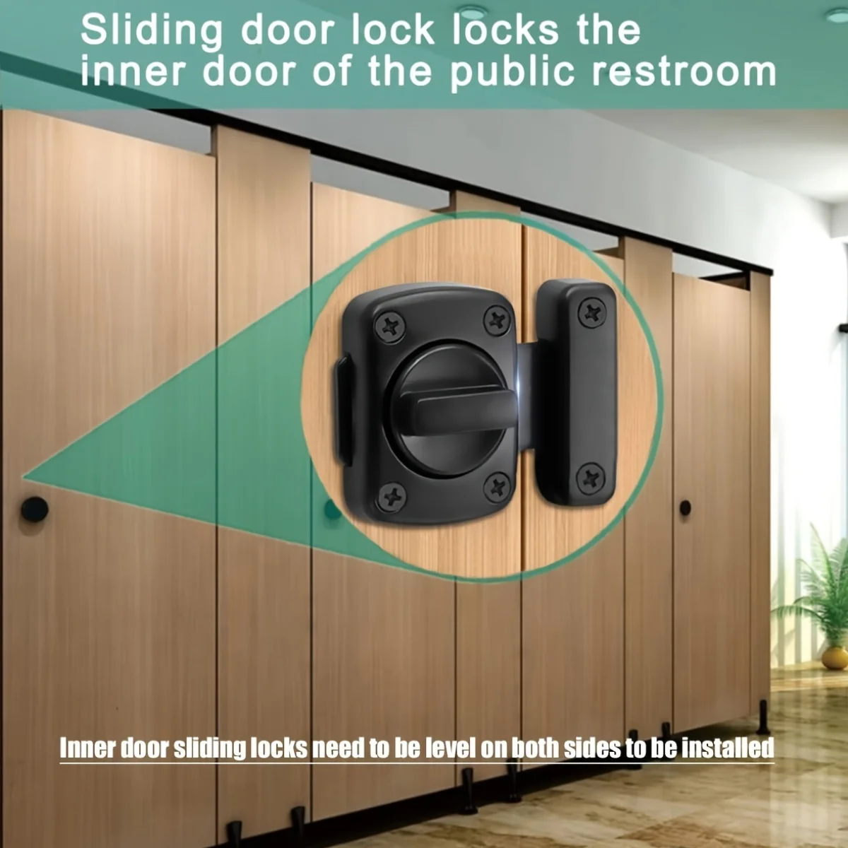 Household Security Door Lock, Rotating Bolt, Door Latch, Sliding Lock, Twist-Rotating Barrel Lock, Used For Bathroom And Toilet