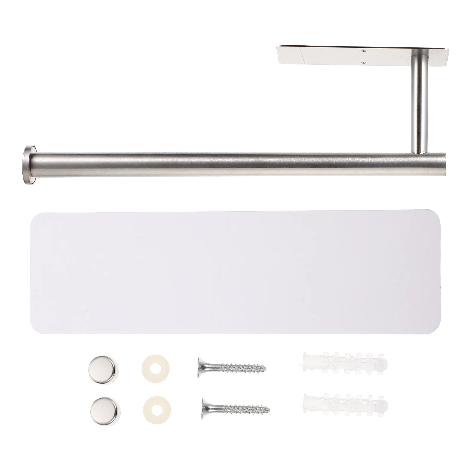 

1 Set Wall-Mounted Non-Punch Cling Film Storage Rack Kitchen Bathroom Roll Tissue Hanging Holder Stainless Steel Paper Towel