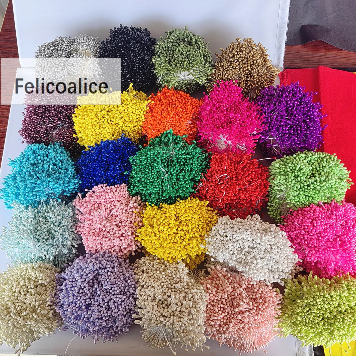 3mm 300pcs Pearl Flower Stamen Pistil Cake Decoration For DIY Double Heads Artifical Floral Stamen For DIY Wedding Decoration - Image 4