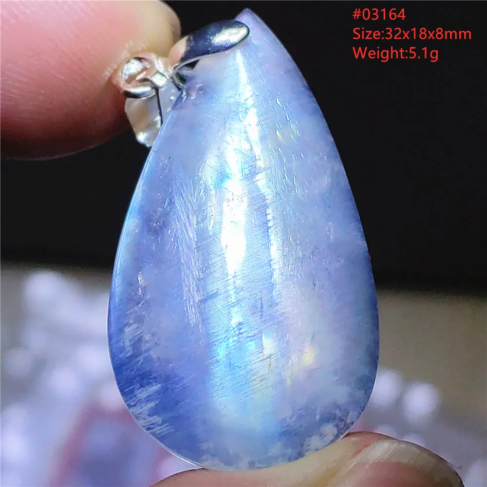 Natural Blue Light Moonstone Gemstone Phoenix Women Pendant 33*18*8mm Moonstone Round Donut Gift Crystal Healing AAAAA