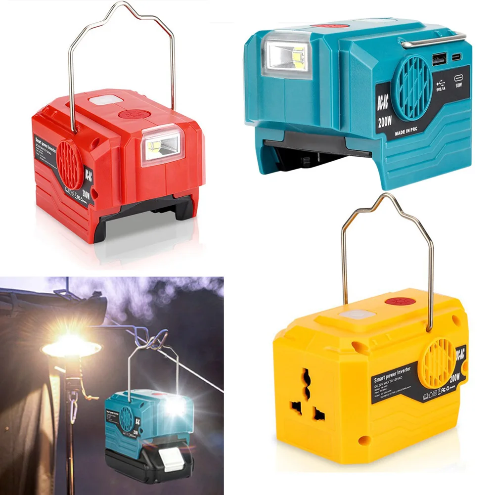 Generatore di inverter di potenza da 200 W 120 V/220 V per Bosch 18 V Adattatore batteria Camping Worklight Strumento di conversione di potenza efficiente
