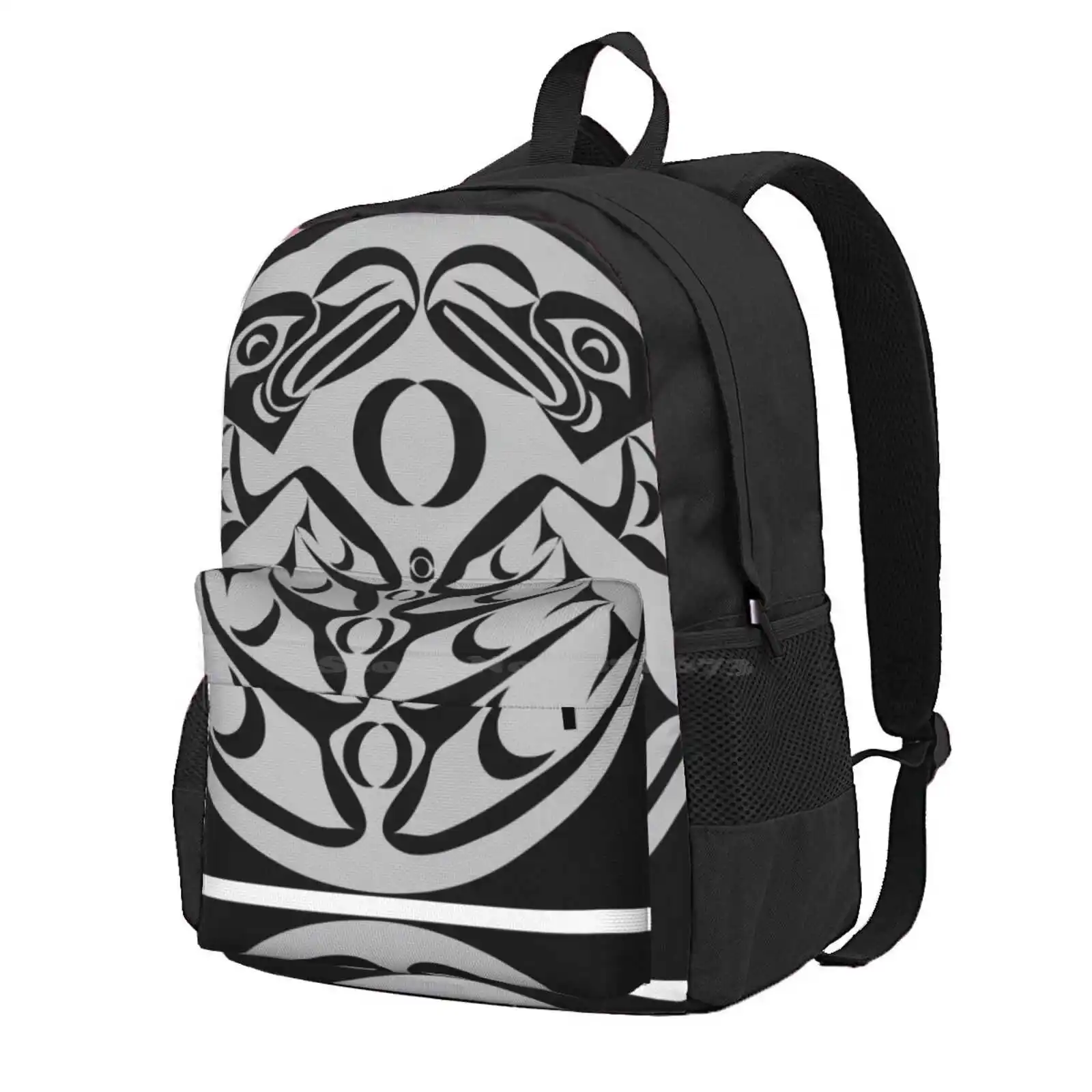 Coast Salish Eagle Hot Sale Schoolbag Backpack Fashion Bags Bird Bald Eagle Haliaeetus Leucocephalus Animal Coast Salish Art