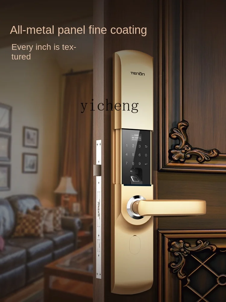 ZF Fingerprint Lock Smart Door Household Security Door Password Sliding Cover Smart Lock