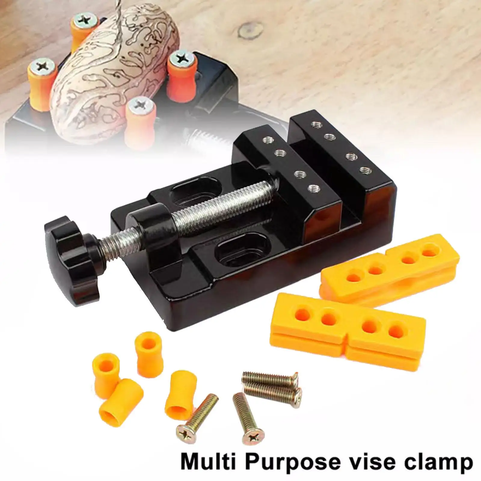 Adjustable Mini Table Vice: Flat Bench Clamp Drill Press Vice - Ideal for DIY Jewelry, Walnut Nuclear Drilling, Carving