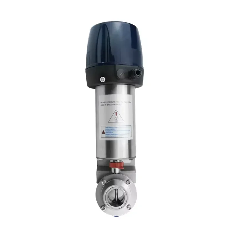 Competitive Price Stainless Steel 304 316L Clamp Weld End Sanitary Pneumatic Butterfly Valve with C-Top Controller