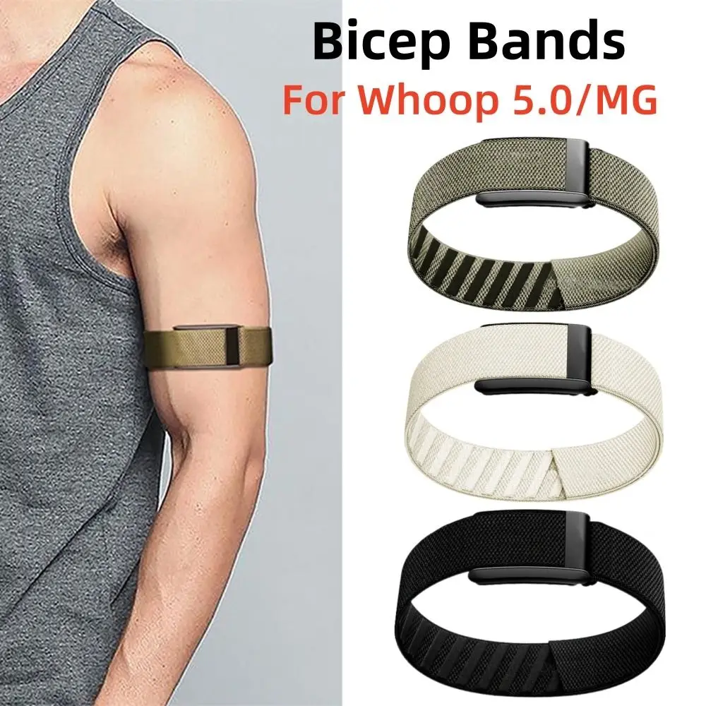 

Adjustable Elastic Bicep Band Replacement Sweat Resistant Nylon Sport Band Cozy Knitted for Whoop 5.0 One/Peak/Life(MG)