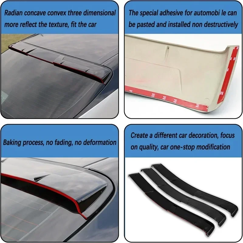 Roof Spoiler for 2018-2023 Toyota Camry M Style, ABS Rear Window Top Wing Splitter, Gloss Black - Image 5
