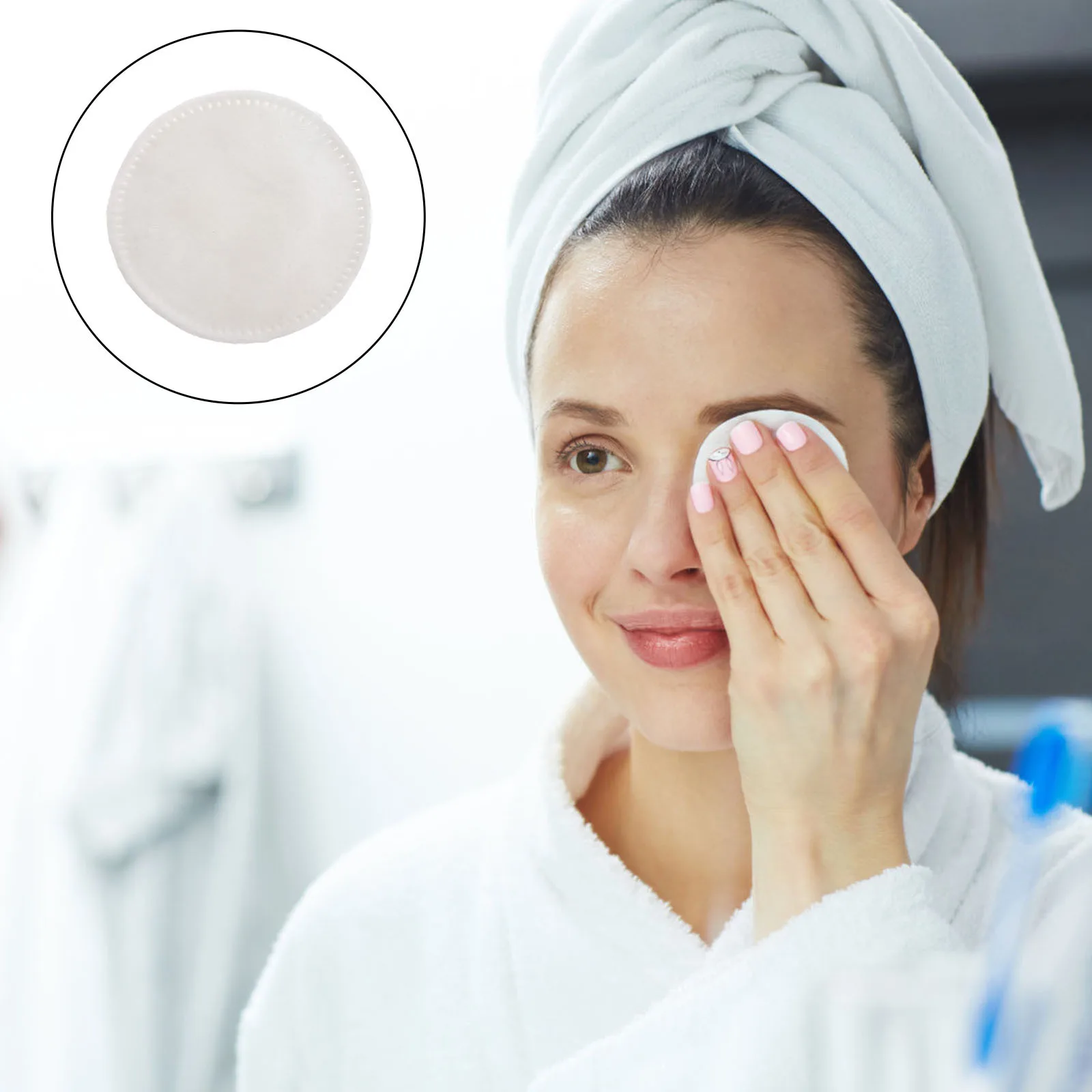 300 pezzi di cuscinetti per il viso a 3 strati addensati per la rimozione del trucco, per la cura della pelle, rotondi di cotone per il trucco del viso, dischetti di cotone usa e getta morbidi