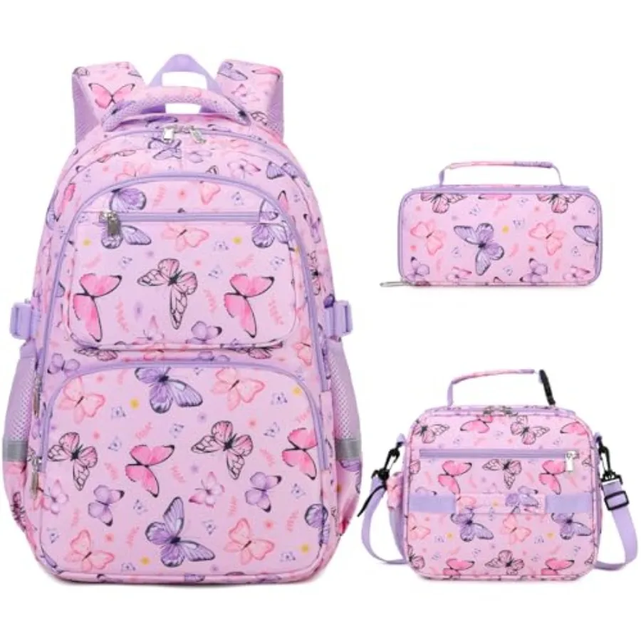

Backpack for Girls 3PCS Toddler Girls Backpack Set with Lunch Box and Pencil Case School Bag Cute Bookbag for Preschool Kinderg