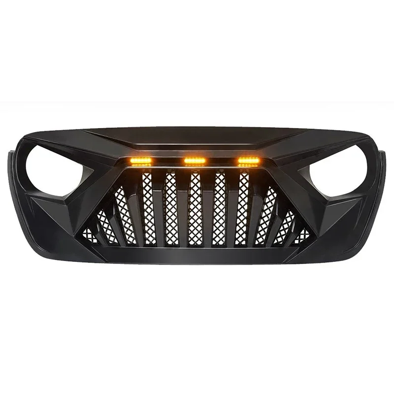 4x4 ACCESSORIES MODIFIED FRONT RACING GRILLE  FIT FOR JEEP WRANGLER JL & GLADIATOR JT 2018-2022  BUMPER GRILLS MASK COVER